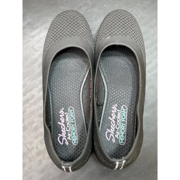 Skechers Womens Black Air-Cooled Memory Foam Stretch Fit Slip-On Flats Size 7 - Picture 5 of 9